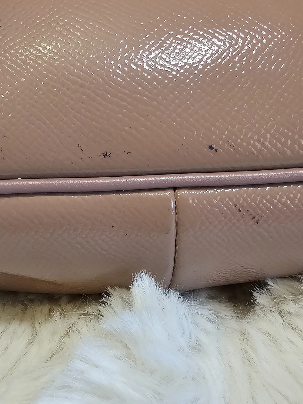 Coach Patent Leather Top Handle Pouch Crossbody Bag